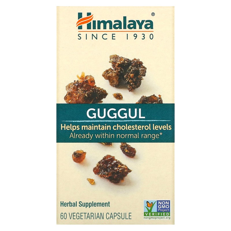 Himalaya Guggul 60 Vegetarian Capsules Dairy-Free, Gluten-Free, GMP Quality