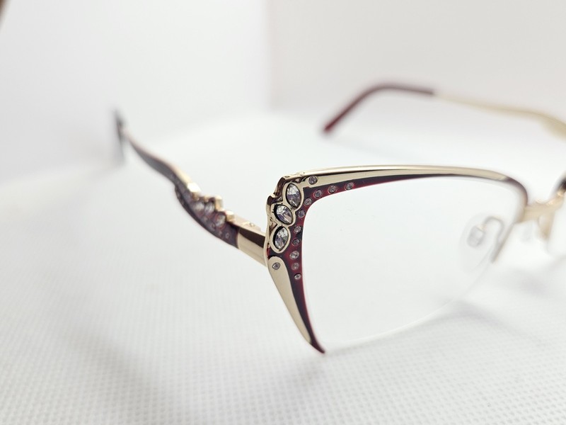 Diva 5613 101 Red & Gold Eyeglasses Frames 54-14-149 Made In Italy gallery