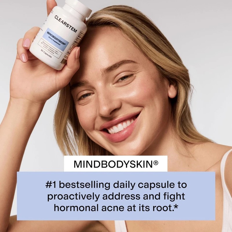 CLEARSTEM - MINDBODYSKIN Hormonal Acne Supplement 180 Count (Pack of 2) gallery