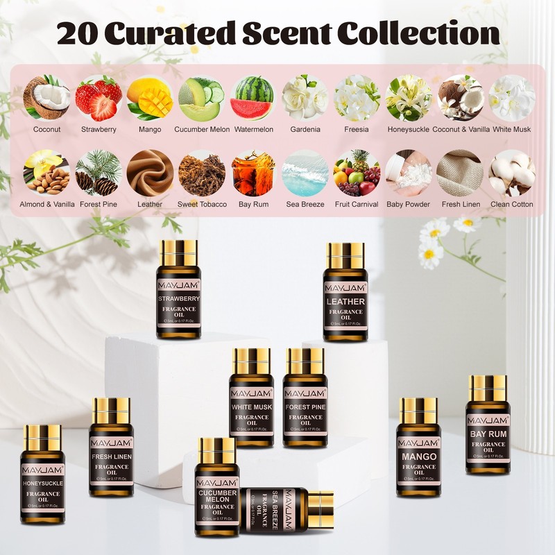 MAYJAM 20Pcs Fragrance Oil Gift Set for Diffuser Candle Soap Making Scented Oils gallery