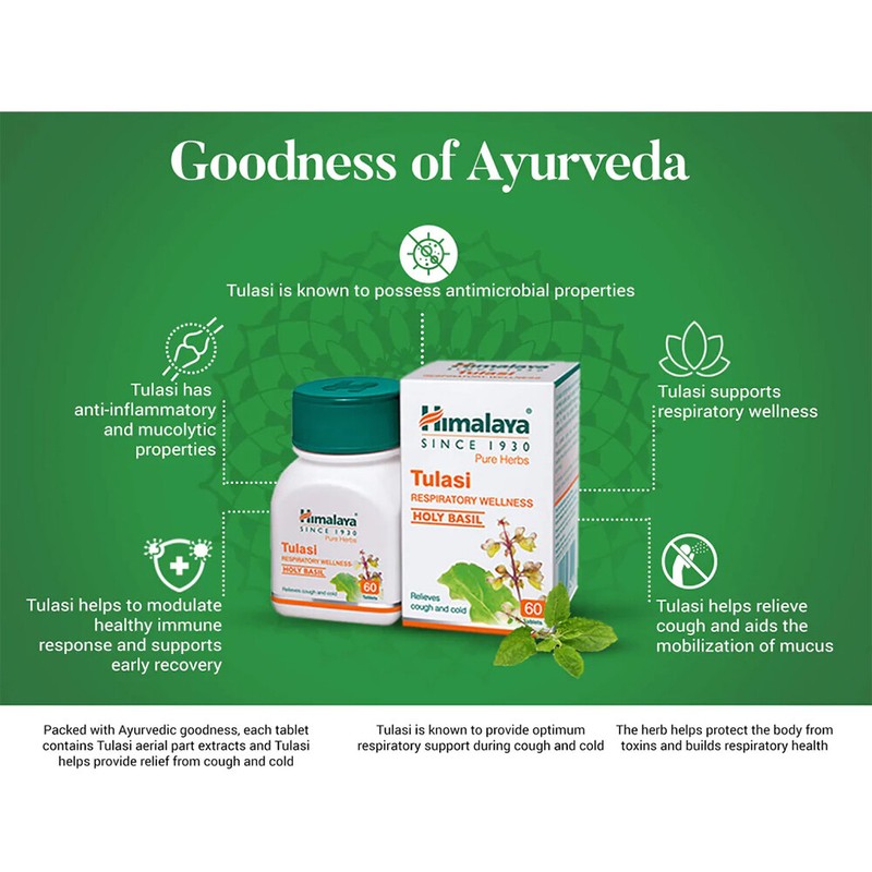 Herbals Tulasi Ayurvedic Relieves Cough Cold Qty 60 Tablets Free/Shipping gallery
