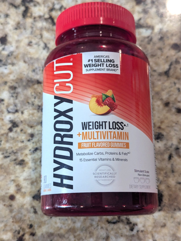 HydroxyCut Weight Loss Multivitamin Fruit Flavored Gummies 90 ct exp: 02/2027