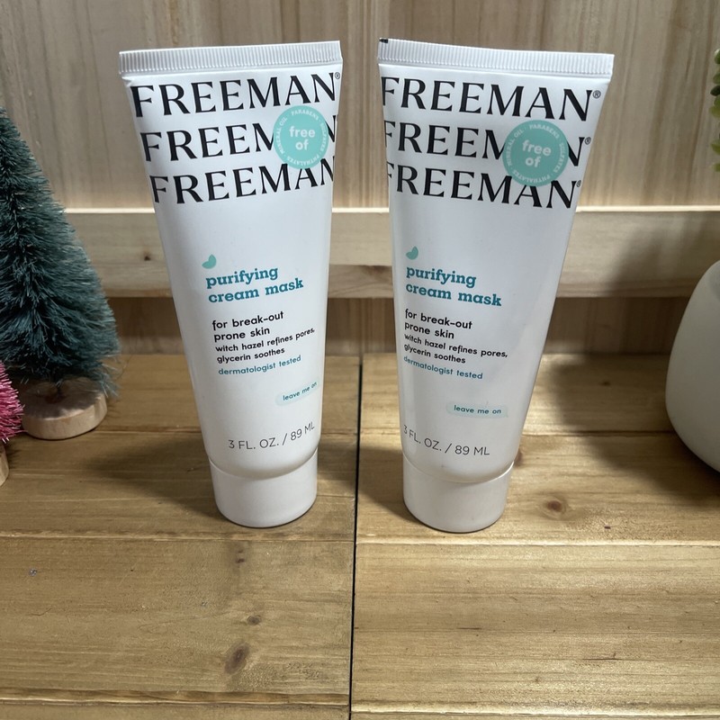 Lot of 2 – Freeman Beauty Purifying Cream Mask For Break-out Prone Skin 3 fl oz