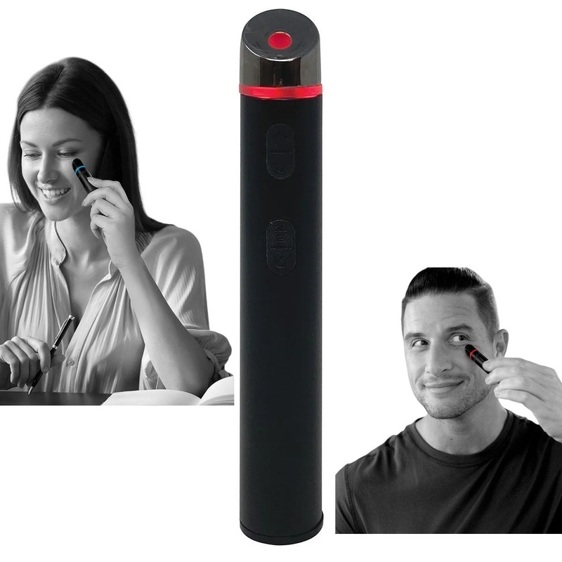 Black Wolf Depuffing Eye Wand w/ Hot & Cold Modes, Red Light & Vibration Massage