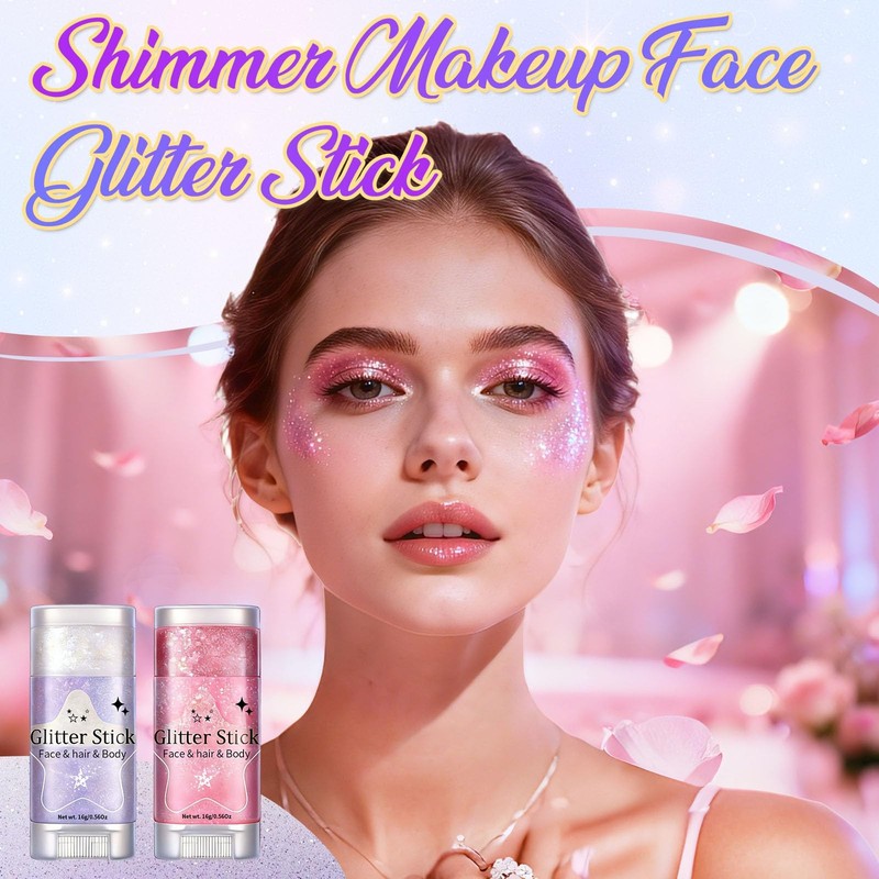 Body Glitter Stick 6 Pack Red White and Blue Face & Hair Glitter with Chunky... gallery