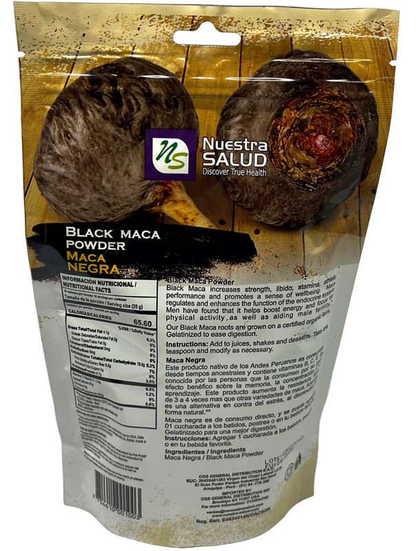 Black Maca Powder (200g) Unleashed The Power Peruvian Maca Negra Gelatinized gallery
