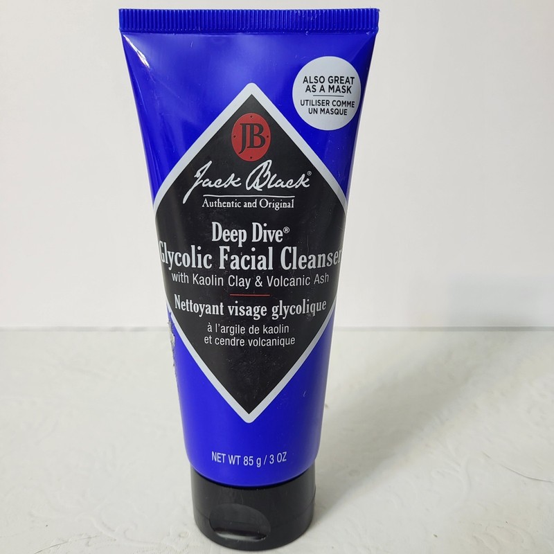 Jack Black Deep Dive Glycolic Facial Cleanser 3 oz Kaolin Clay & Volcanic Ash