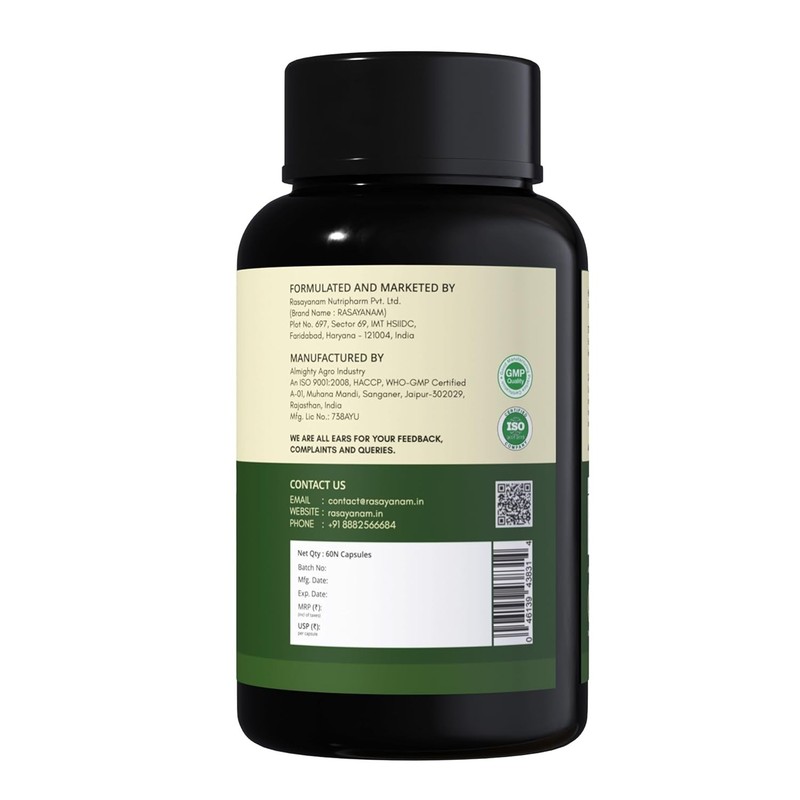Rasayanam Ashwagandha KSM-66 (500 mg) 60 Vegetarian Capsules Free Shipping gallery
