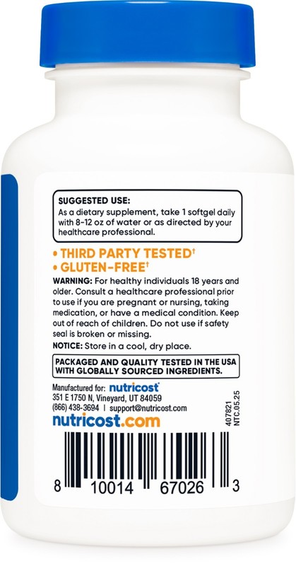 Nutricost Biotin (10,000mcg) with Coconut Oil 150 Softgels gallery