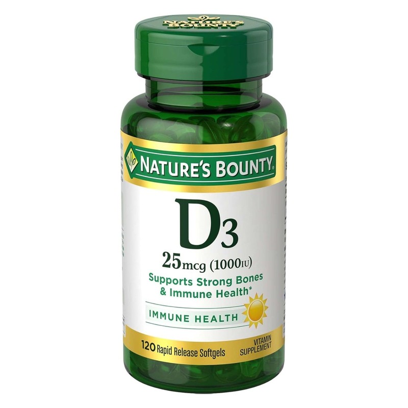 Nature’s Bounty Vitamin D3 1000 100 mg Soft Gels, 120 120 Count (Pack of 1)
