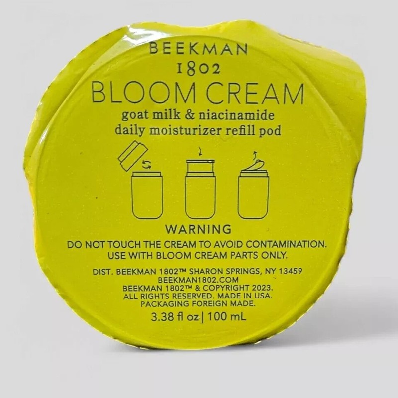 BEEKMAN 1802 Bloom Cream REFILL POD Daily Moisturizer W/Goatmilk 3.38 oz Sealed gallery