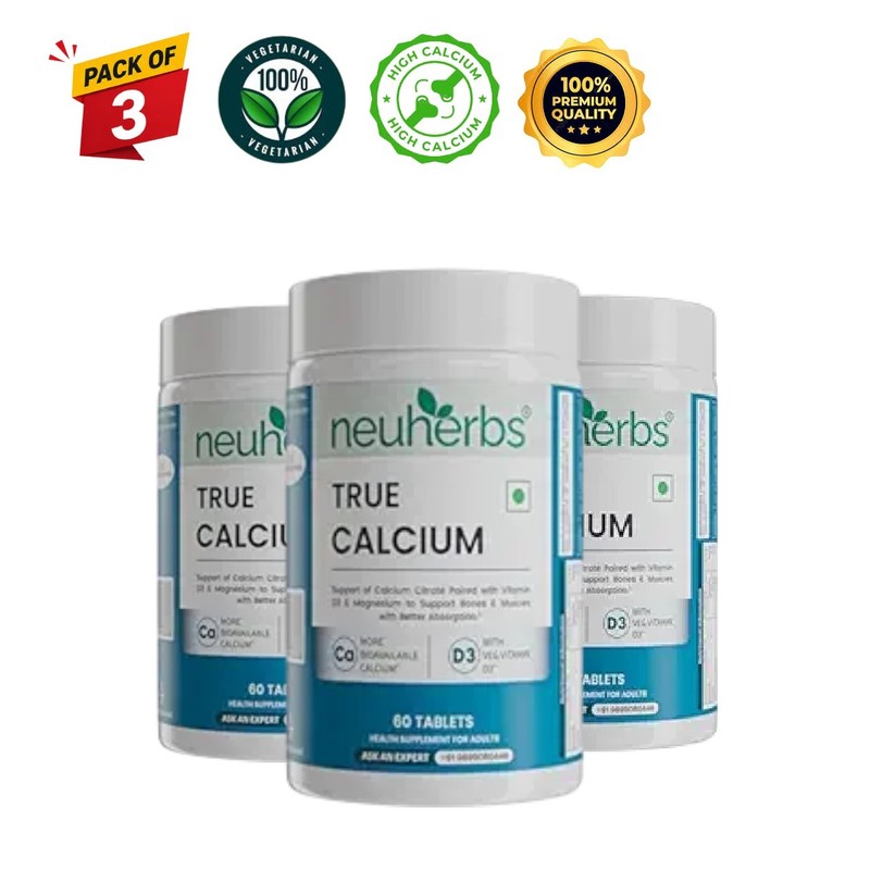 Neu.herbs Calcium D3 Magnesium Tablets 180Ct Pack 3