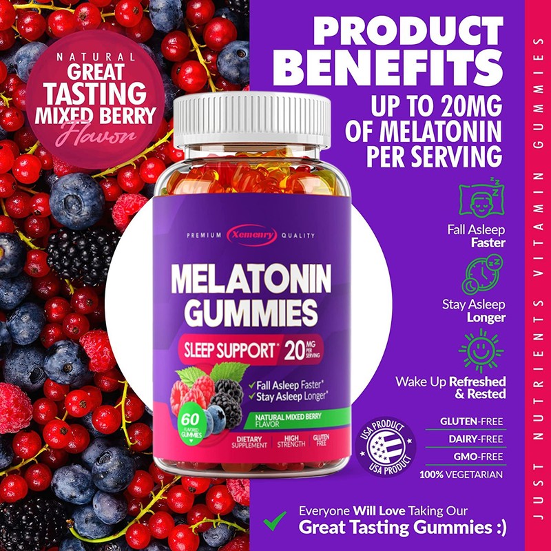 Melatonin Gummies 20mg - Improve Sleep Quality, Relieve Stress and Anxiety gallery