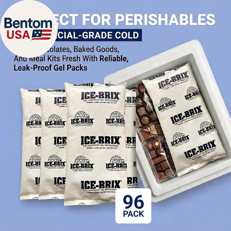 Ice Packs for Shipping 5 X 2 3/4" (96 Pack Bulk) Food-Safe Reusable Refrigerant gallery