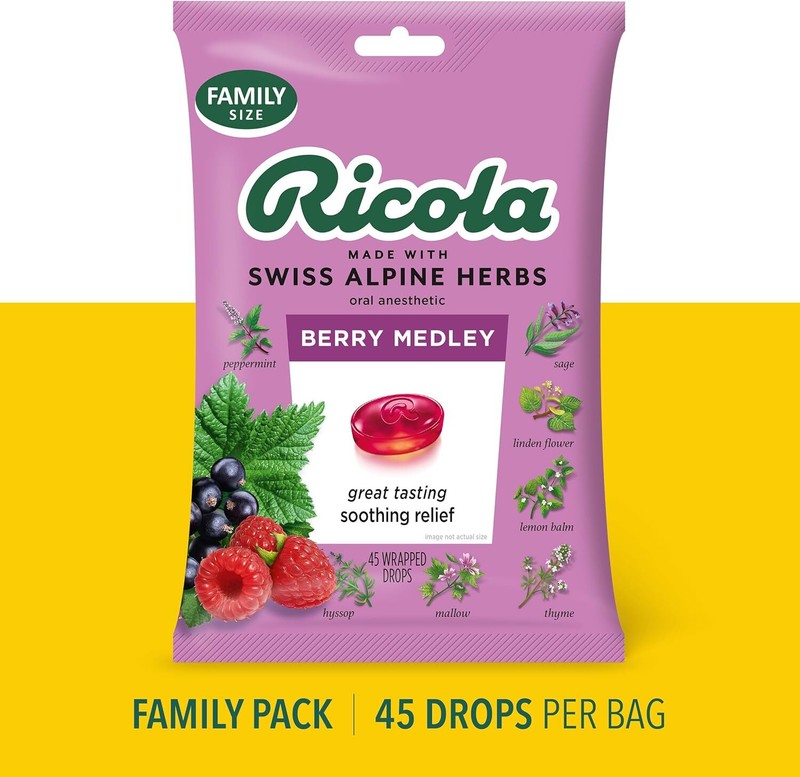 Ricola Berry Medley Throat Drops, 45 Count, Delicious Relief & 45 gallery
