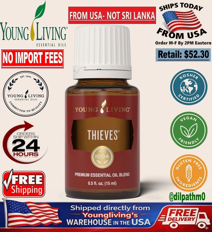 Young Living Thieves Essential Oil Blend 15ml Clove Lemon -New/Sealed❗US Seller❗