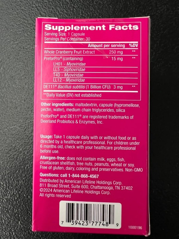 Florajen Women's Triple Action Probiotic Pre Pro Cranberry Supplement 30 Capsule gallery