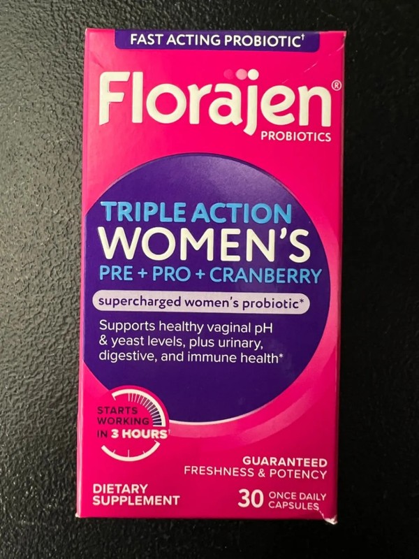 Florajen Women’s Triple Action Probiotic Pre Pro Cranberry Supplement 30 Capsule