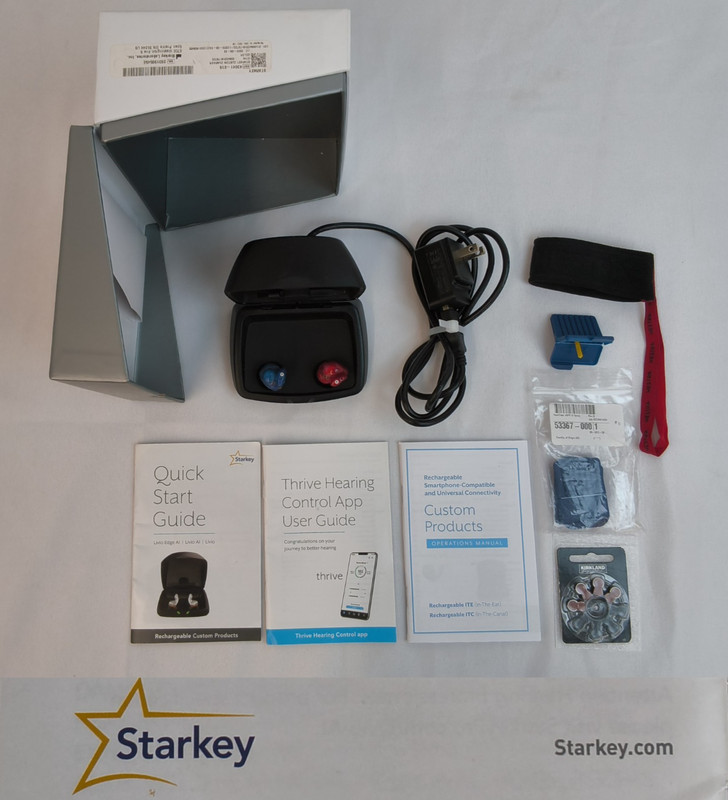 Starkey Livio Edge AI Hearing Aids Charging Case Manual Tested & Cleaned #W4820