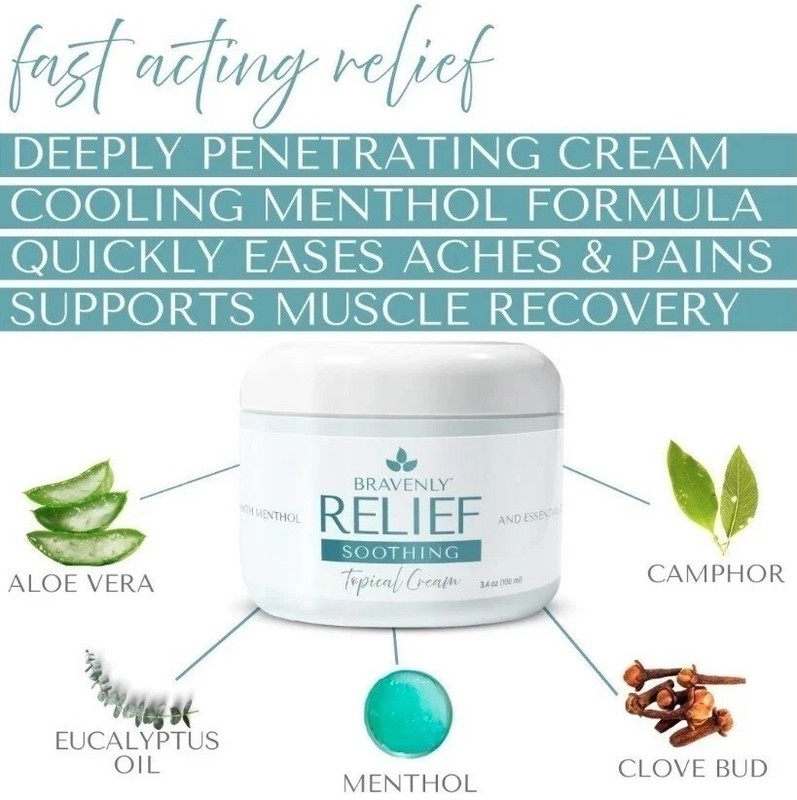 Bravenly Relief, Topical Cream for Unwanted Muscle & Joint Soreness, 3.4 oz, NEW gallery