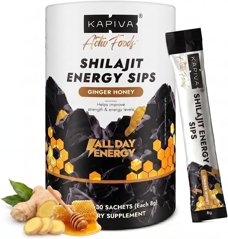 Shilajit Honey Sticks – 7500mg Pure Energy Boost, Ginger Honey Flavor, 30 Count