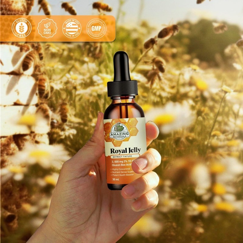 Amazing Botanicals Royal Jelly Extract Tincture 3,000 mg Natural Energy & Immune gallery