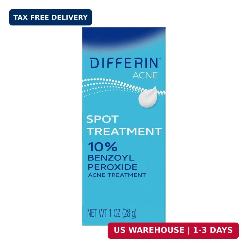 Differin Acne Spot Treatment with 10% Benzoyl Peroxide, Maximum Strength OTC Acn