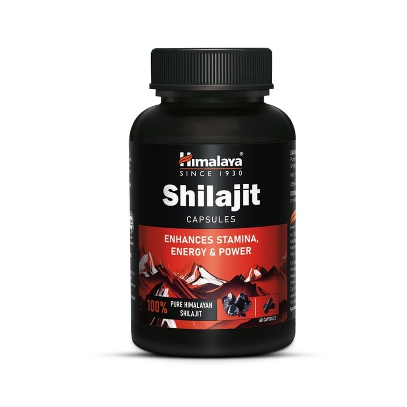 1 x 60 Caps Himalaya Shilajit Enhances Stamina Energy & Power Fulvic Acid + F/S