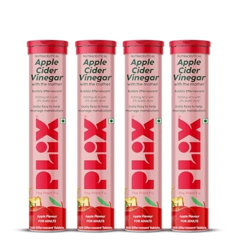 The Plant Fix ACV Effervescent Tablets 60 Count | With Mother | 4 Pack Herbal