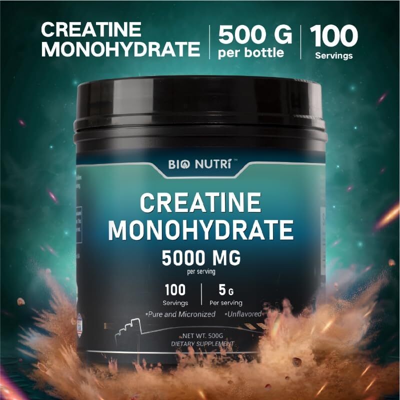 Bulk Creatine Monohydrate Micronized Powder 500Gram, 5000mg Per Serving gallery
