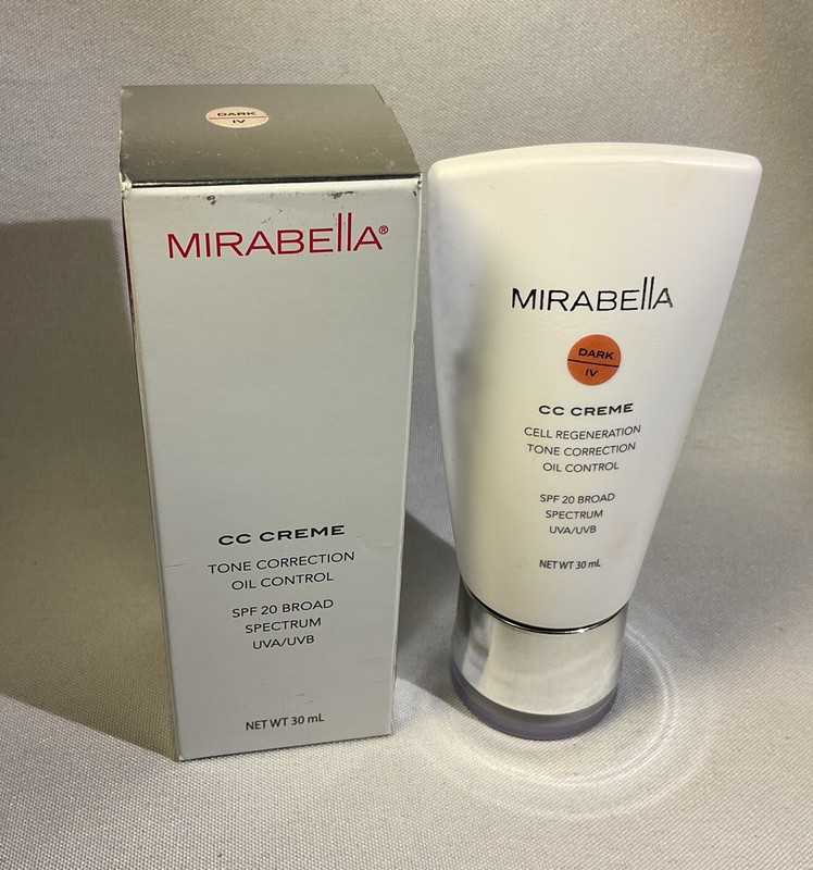 Mirabella CC Creme Tone Correction Oil Control SPF 20 Dark IV Exp 3/2016