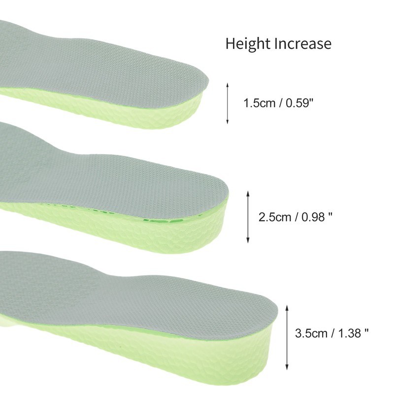 Height Increase 1.38" Shoe Inserts Fit Shoe Size 35/36 Green Gray 1 Pair gallery