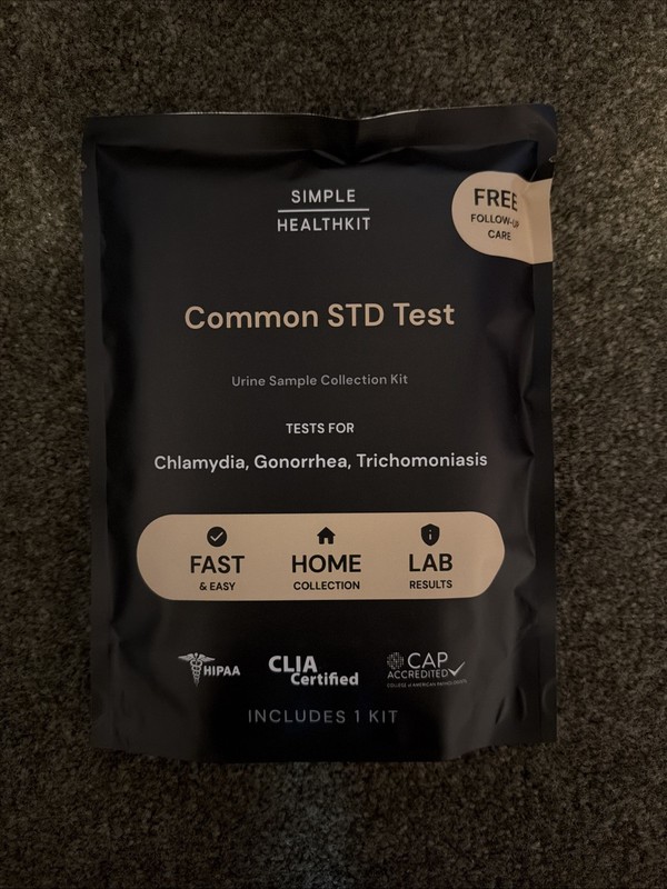 Simple HealthKit At-Home Common STD Test Kit Chlamydia Gonorrhea Trichomoniasis