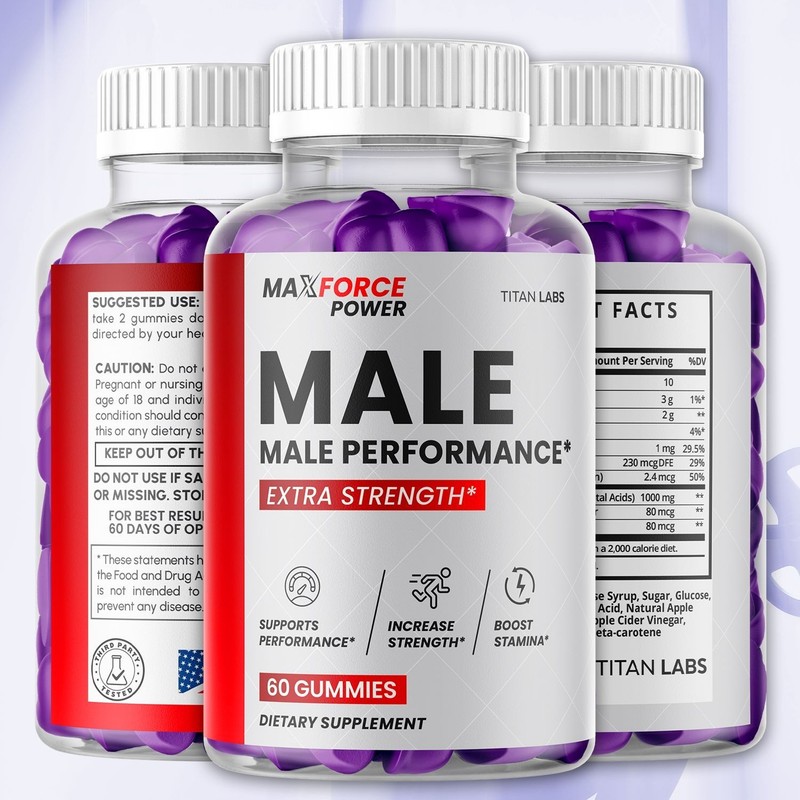 (1 Pack) Max Force Power Male Gummies Advanced Support Supplement 60 Gummies gallery