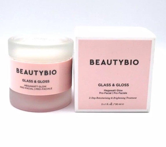 BeautyBio Glass & Gloss 2-Step Retexturizing & Brightening Pro-Facial 2x 1 FL OZ