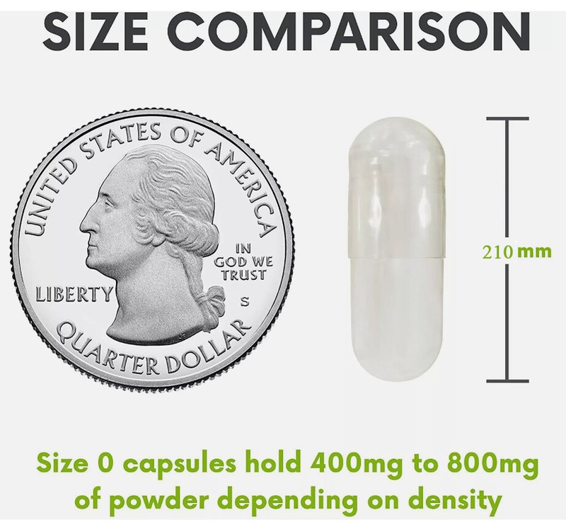 Size 0 Empty Capsules-1000 Count Clear Empty Vegan Capsules Vegetarian Separated gallery