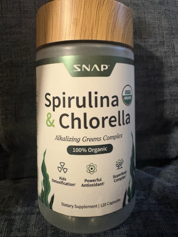 Snap Supplements Spirulina & Chlorella Organic Dietary Sup 120 Capsules EXP 1128