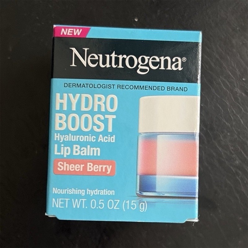 Neutrogena Hydro Boost Hyaluronic Acid Lip Balm Sheer Berry Hydrating 0.5 oz