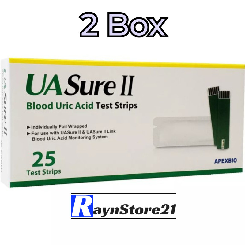 2 Box UASure II Uric Acid Test Strips Original UA Sure Box of 25 Free Shipping