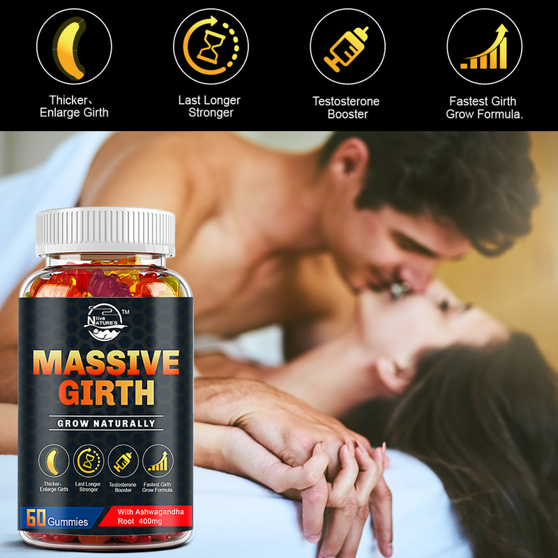 #1 BEST-MALE ENLARGER THICKER LONGER BIGGER 3" GROWTH ENLARGEMENT 2 x 60 GUMMIES gallery