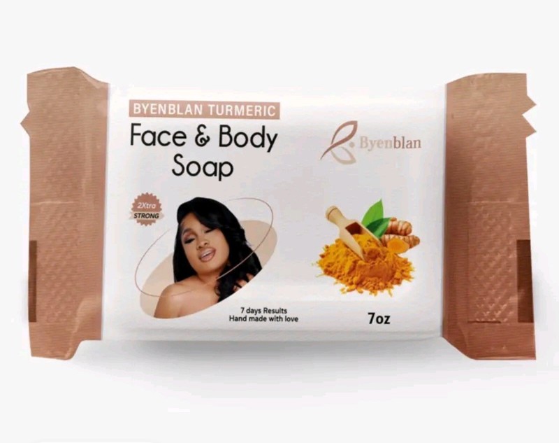Byenblan Handmade Turmeric Face & Body Soap Bar for Women 7 oz