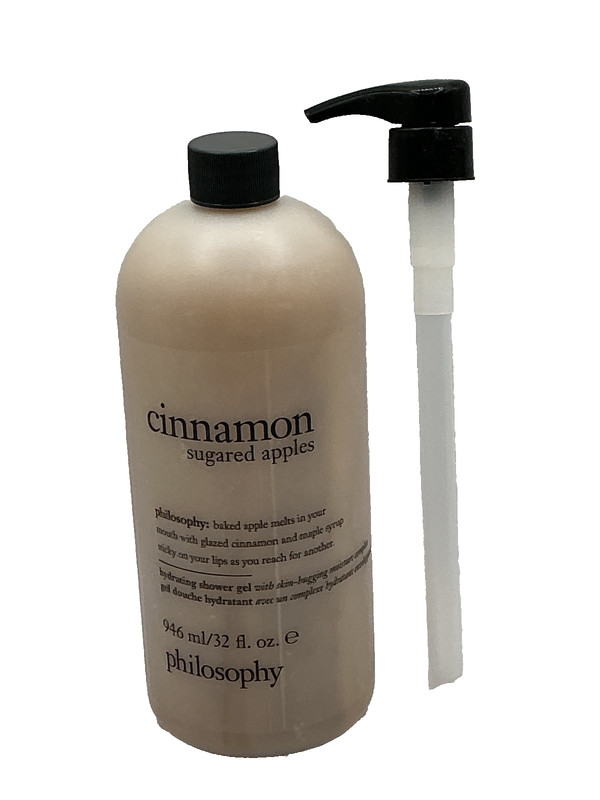 Philosophy Cinnamon Sugared Apples Shampoo Shower Gel Bubble Bath 32 oz + Pump