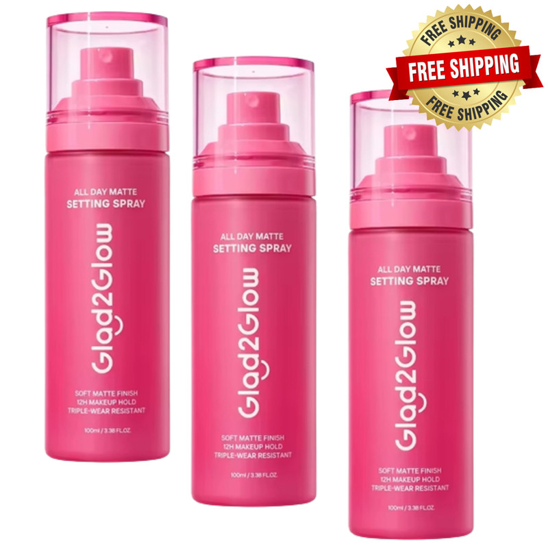 Glad2Glow All Day Matte Setting Spray Long-Lasting Oil Control Face Makeup Set