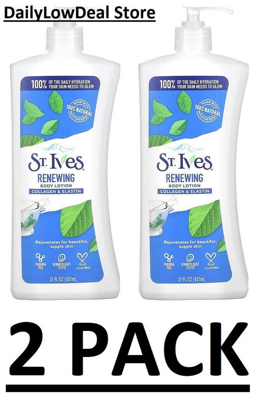 2 Pack – St. Ives Body Lotion Renewing Collagen & Elastin, 21 fl oz EXP: 01/2027