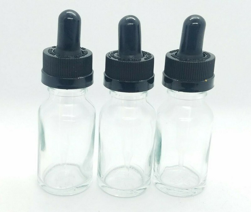 Lot of 3 Glass Liquid Reagent Pipette Bottle Eye Dropper (15 ml) FAST SHIPPING