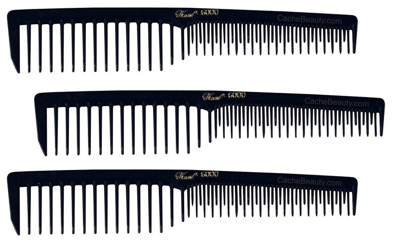 Krest Pro Care: Black Space Tooth Comb #6000 3 Count (Pack of 1),