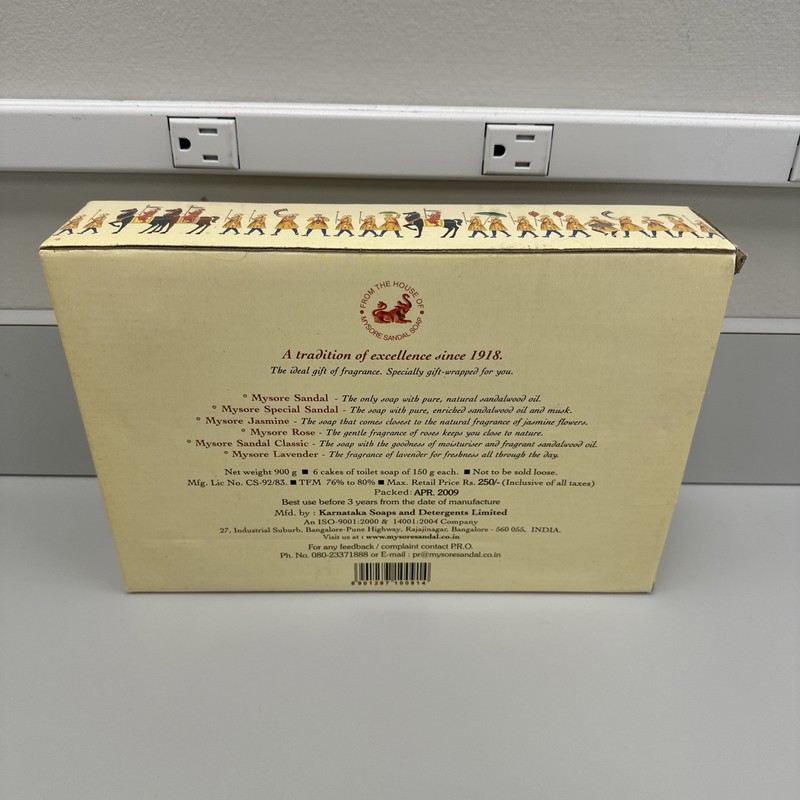 MYSORE SANDAL SOAP Gift Box Set 6 Variety Bars 150gm each gallery