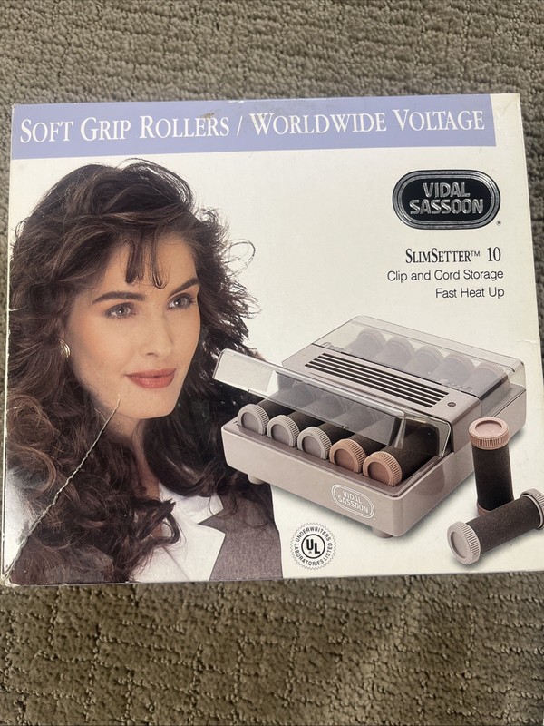 Vidal Sassoon Hot Rollers Slim Setter 10 Compact Felt 2 Sizes & 10 Clips Travel
