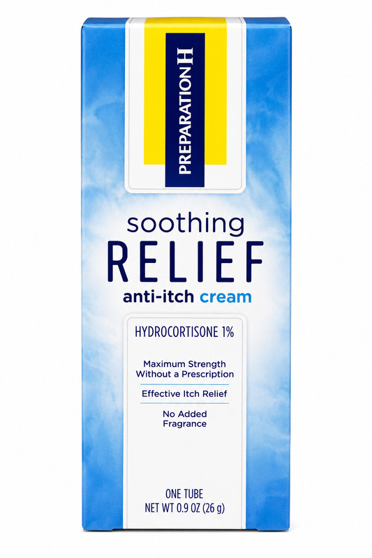 Preparation H Soothing Relief 1% Anti-Itch Cream 0.9oz Exp 12/2026 -NEW & Sealed