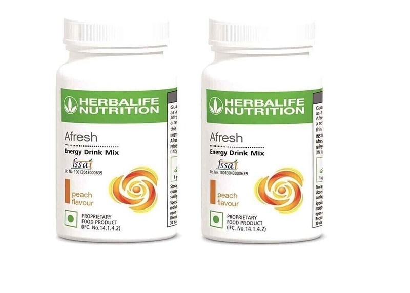 2 x Herbalife Afresh Energy Drink Mix Peach Flavour - 50gm each free shipping gallery